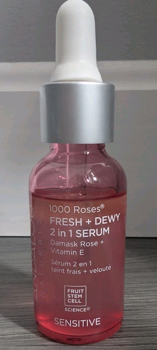 Andalou Naturals 1000 Roses Fresh Dewy 2 In 1 Serum Sensitive 1 Oz- New In Box
