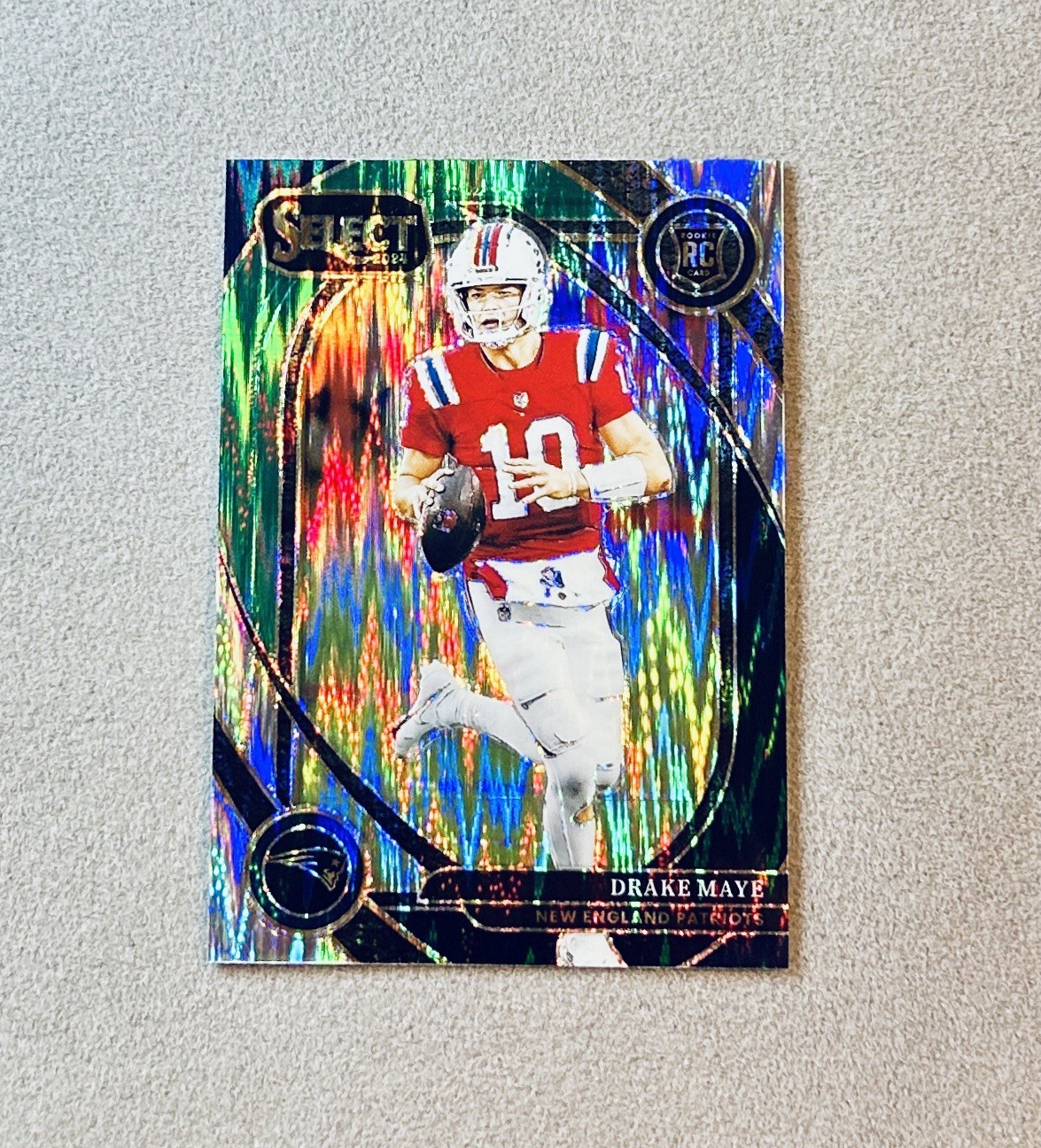 2024 Panini Select #218 - DRAKE MAYE Rookie - GREEN BLACK SHOCK PRIZM RC