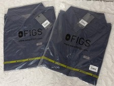 FIGS LOT OF 2 MENS NURSE TECHNICAL PIQUE 1 POCKET NAVY SCRUB POLO SHIRT MED NWT