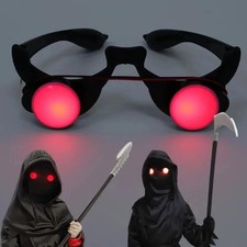 1x Red Eye Glasses LED Light-Up Glasses Halloween Party Props Horror Cosplay Toy