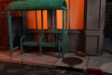 1/12 Scale 3D Printed Bus Stop Diorama with bench and sidewalk platform
