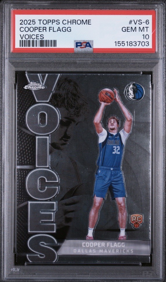 2025-25 Topps Chrome Cooper Flagg #VS-6 RC Rookie Voices PSA 10 GEM MT