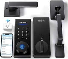 Philips Wi-Fi Smart Lock with Handle, Keyless Entry Keypad Door Lock with Handle