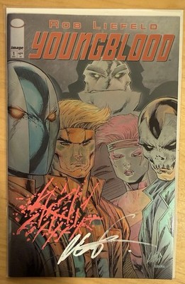 Youngblood #1 Foil Variant NM+ Signed & Sketch by Rob Liefeld.