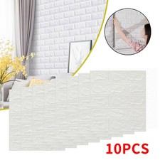 10X Self-Adhesive 3D Wall Panels Peel&Stick Faux Brick Wallpaper Waterproof