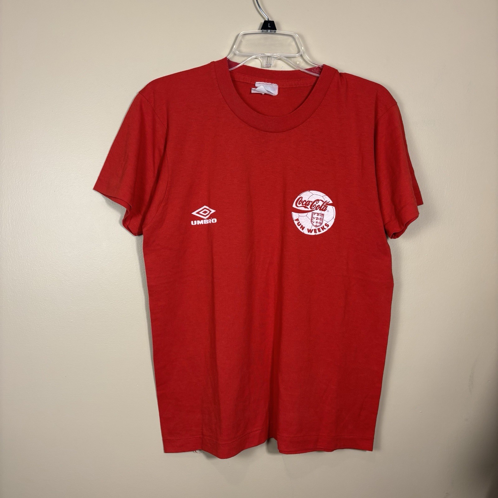 Vintage Umbro England Soccer Shirt Mens Medium 90s Coca-Cola World Cup Football