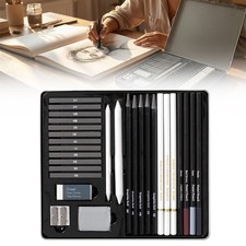 Artist Drawing Set Tin Sketching Box Pencils Pastels Charcoal Graphite Sticks