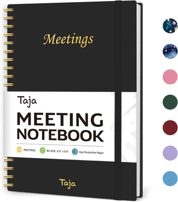 Meeting Notebook For Work Organization - Work Notebook With Action Items, Agenda