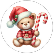 Nostalgic Christmas Teddy Bear Handmade Stickers Scrapbook Envelope Seals Favors