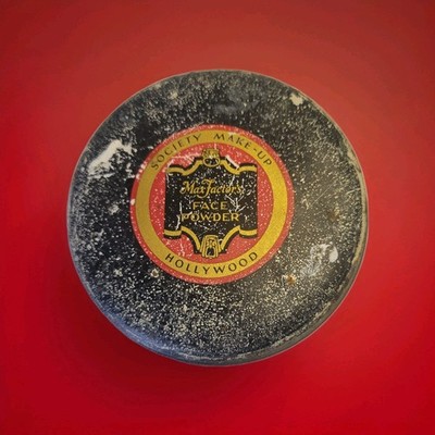 Vintage Max Factor's Metal Tin for Society Make-up Hollywood Face Powder