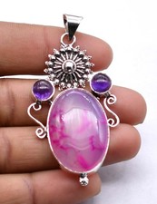 Agate Other Natural Gemstone Pendant Jewelry 3" Z 21
