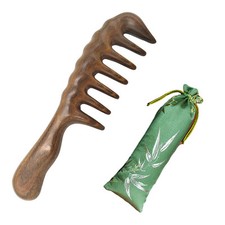 Thicken Wooden Wide Tooth Comb for Curly Hair,Large No-static Handmade 100 N...