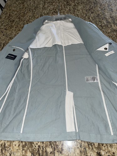 Traje de hombre Banana Republic sin estructura para tareas verano gris azul 40 R - Imagen 3 de 16