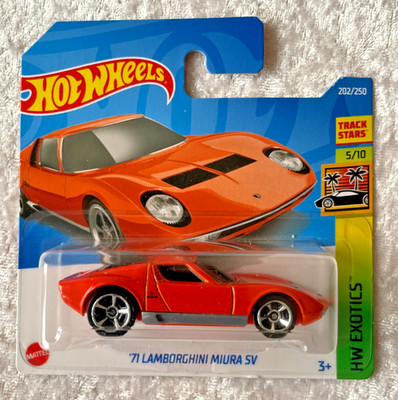 HOT WHEELS '71 LAMBORGHINI MIURA SV ORANGE HW EXOTICS 2022 MINT ON CARD 116