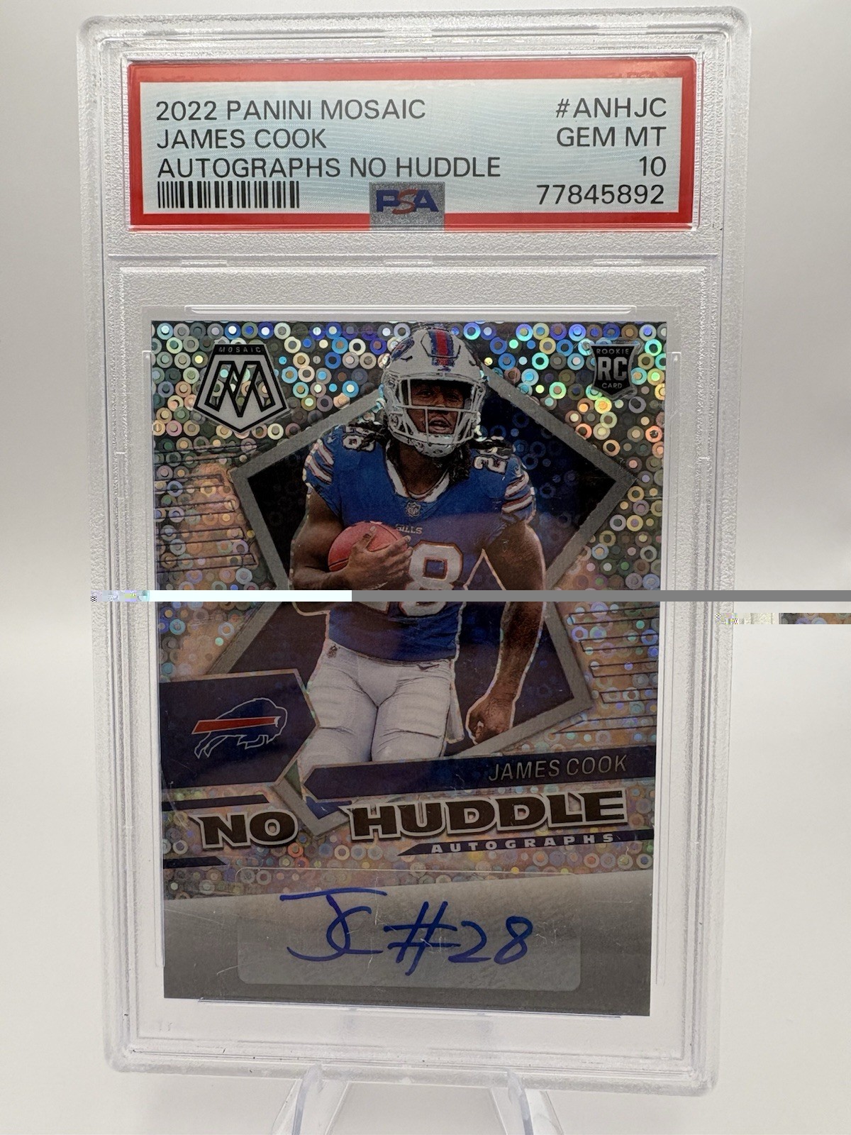 James Cook Panini Mosaic Autographs No Huddle #ANHJC Base