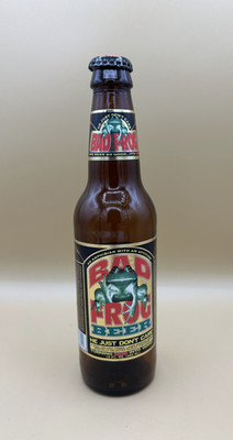 BAD FROG Beer Bottle Brown Glass 12 oz Empty HE JUST DON T CARE Frankenmuth Mi