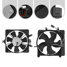 Left & Right Radiator Cooling Fans A/C Condenser Fan For 2007-2008 Honda Fit
