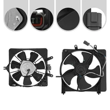 Left & Right Radiator Cooling Fans A/C Condenser Fan For 2007-2008 Honda Fit