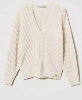 Twinset ribbed wool cashmere jumper size XL 242TP3716