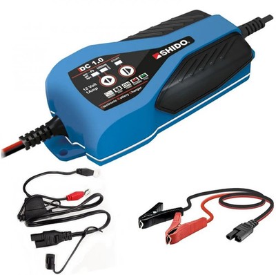 Shido DC1.0 Batterie Ladegerät 12V 1A für AGM + Lithium Batterie