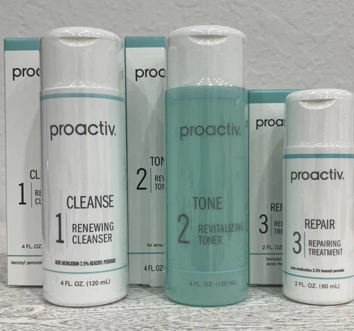 Proactiv 60 Day 3 Piece Kit 09/2027 Expiry Cleanser Toner Repairing Proactive - product listing photo