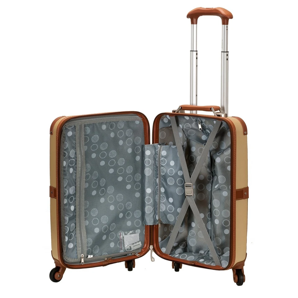 Stage Coach 20-Inch Rolling Trunk, Champagne - Image 2 of 4