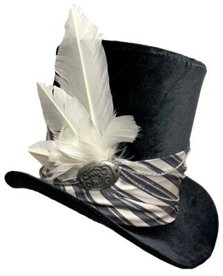 Stuffed Toys Iu Tophat Tall Top Hat Dark Grey Charcoal White