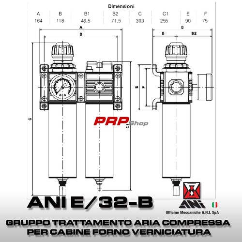 Ani E/32-B Gruppo Trattamento Aria Compressa Depurazione Aria Per Cabine Forno - Picture 9 of 12
