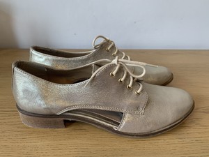 clarks gold brogues