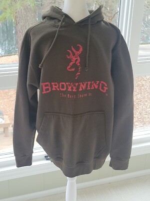 Browning Men’s M Long Sleeve Pull-Over Buckmark Logo Hunter Green Hoodie 