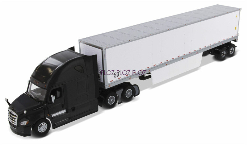 1/53 Freightliner Cascadia ハイルーフキャブ 寝台付き 6×4 + シリコントレーラー 『REC』(グレー) 完成品 ミニカー(TR120017) Tonkin Replicas(トンキンレプリカズ) 1/53 Freightliner Cascadia ハイルーフキャブ 寝台付き 6×4 +