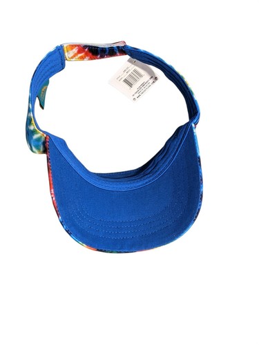 Folly Beach SC Rainbow Colored Tie-Dye Visor Style Hat Women/Men Adjustable Hat - Picture 4 of 4
