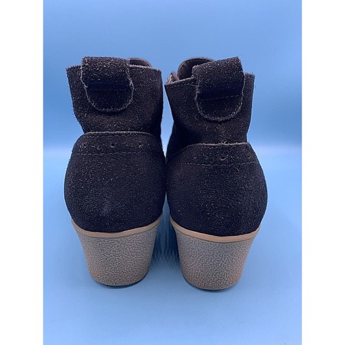 LANDS END Black Chalet Chukka Wedges Lace Up Ankle Booties 444691 Women's Sz 9 B - Picture 8 of 12