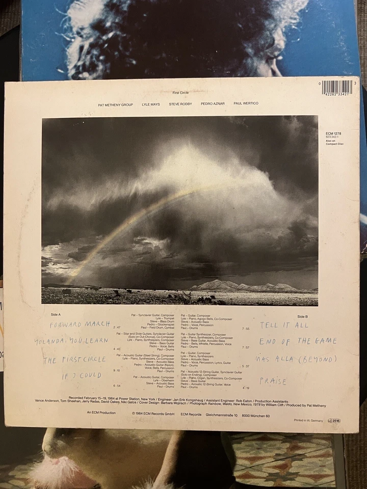 Pat Metheny Group ‎– First Circle LP 1984 ECM Records ‎– ECM 1278 Germany EX/NM - Image 2 of 4