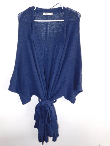 NEU NEU MIT ETIKETT DAMEN GR XL DUNKEL DENIM UGG KENNEDY PONCHO PULLOVER CARDIGAN WICKELOPTIK 1094288
