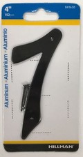 Hillman 841630, 7 - 4" Black Nail On Aluminum House Mailbox Number