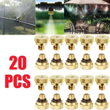 20x Brass Misting Nozzles Mister Sprinkler Outdoor Cooling System Garden Sprayer