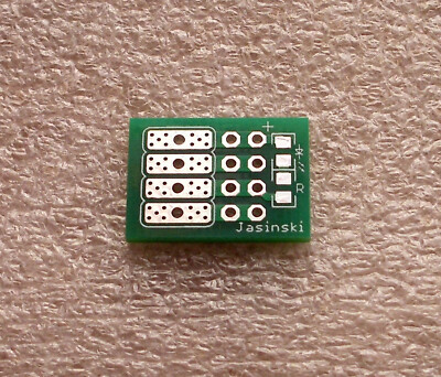 35x Platine SWD-4xLötpad-LED mit Raster 2,54mm FR4 HALbf Grün