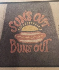 Open Road BBQ Apron "Sun's Out Bun's Out", Blue, Grilling, FREE SHIPPING 