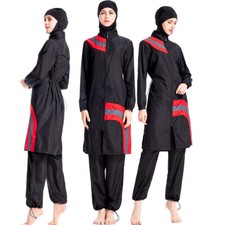 Women Dubai Muslim Swimwear Summer Full Cover Modest Burkini Beachwear Swimsuit