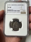 1853 Seated Liberty Quarter XF Extremely Fine 40 NGC Certified