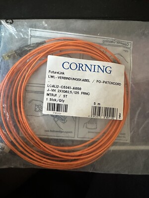 5m MTRJf - ST Glasfaserkabel Duplex Netzwerk Patchkabel (Corning)