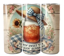 Sun Sweet Tea & Chasing Sunshine Rustic Floral 20oz Tumbler Insulated Travel Mug