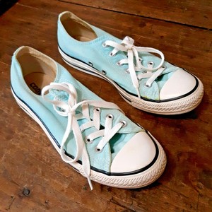 aqua blue converse shoes