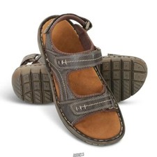 Hammacher Gentleman's Perfect Fit Comfort Sandals Shoes Size 9 Coffee Bean Color
