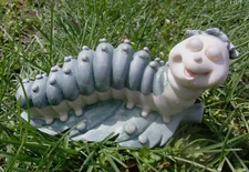 Latex caterpillar mold plaster cement concrete mould  5"L x 2.5"W x 3.25"H