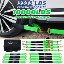 12 Pack Axle Straps Car Trailer Hauler Ratchet Tie Down Strap Kit with Snap Hook
