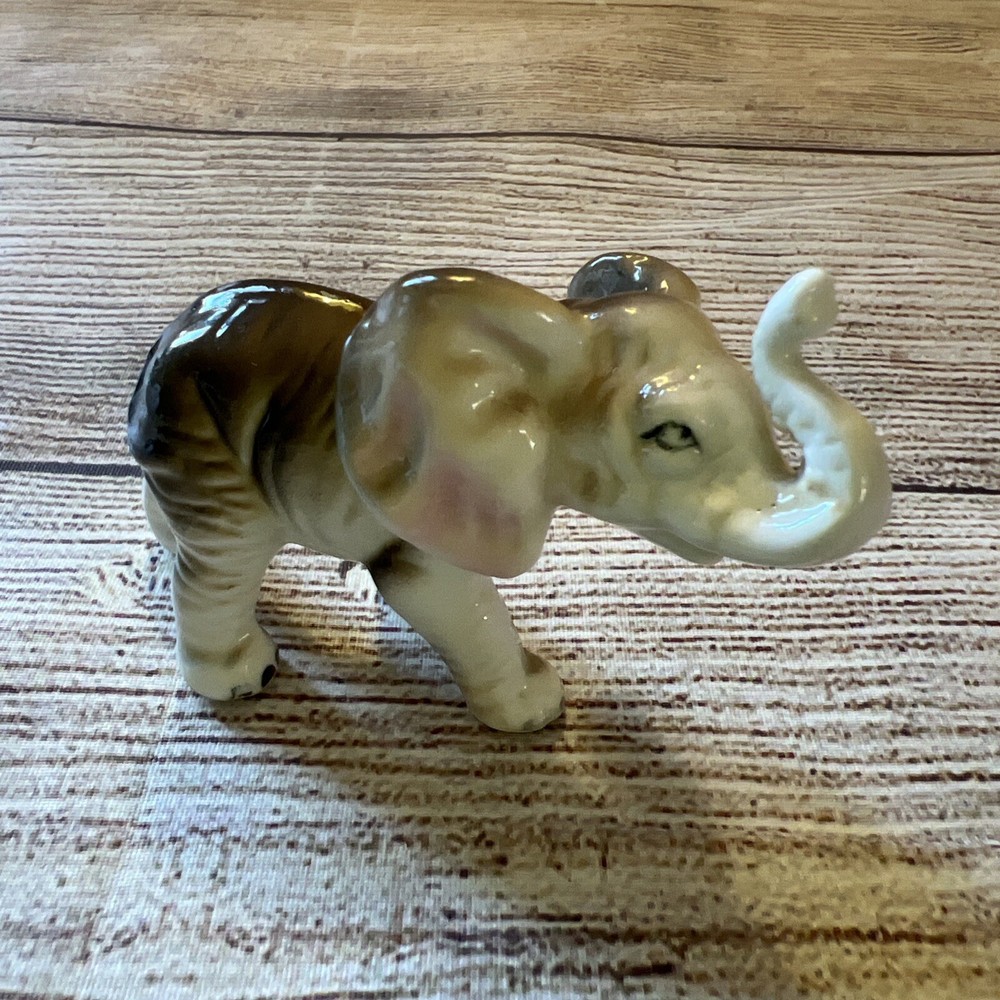 Vintage Brinns Elephant Figurine Bone China Taiwan 3x2.5”