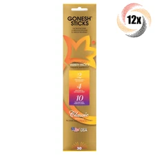 12x Packs Gonesh Incense Sticks Variety #2 #4 & #10 Scents | 30 Sticks Per Pack