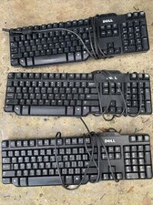 Dell Genuine Wired Keyboard Lot - USB 2x U011 Model 1x L100 Model Works